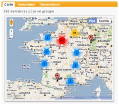 Carte des demandes en concert en France