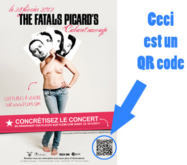 Flyer concert potentiel des Fatals Picards + QR Code
